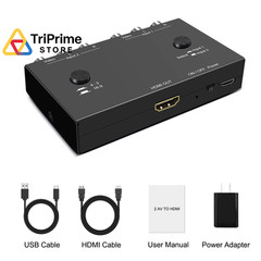 2 RCA to HDMI, 1080P 2 Way RCA Composite CVBS AV Switch to HDMI Video Audio Conv