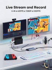 Video Capture Card, USB 3.0 Capture Card 4K HDMI Loop-Out, 4K 60FPS/1080P 240…
