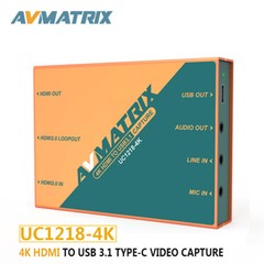AVMATRIX UC1218-4K HDMI to USB 3.1 Type-C Video Capture Card fr Camera TV Laptop
