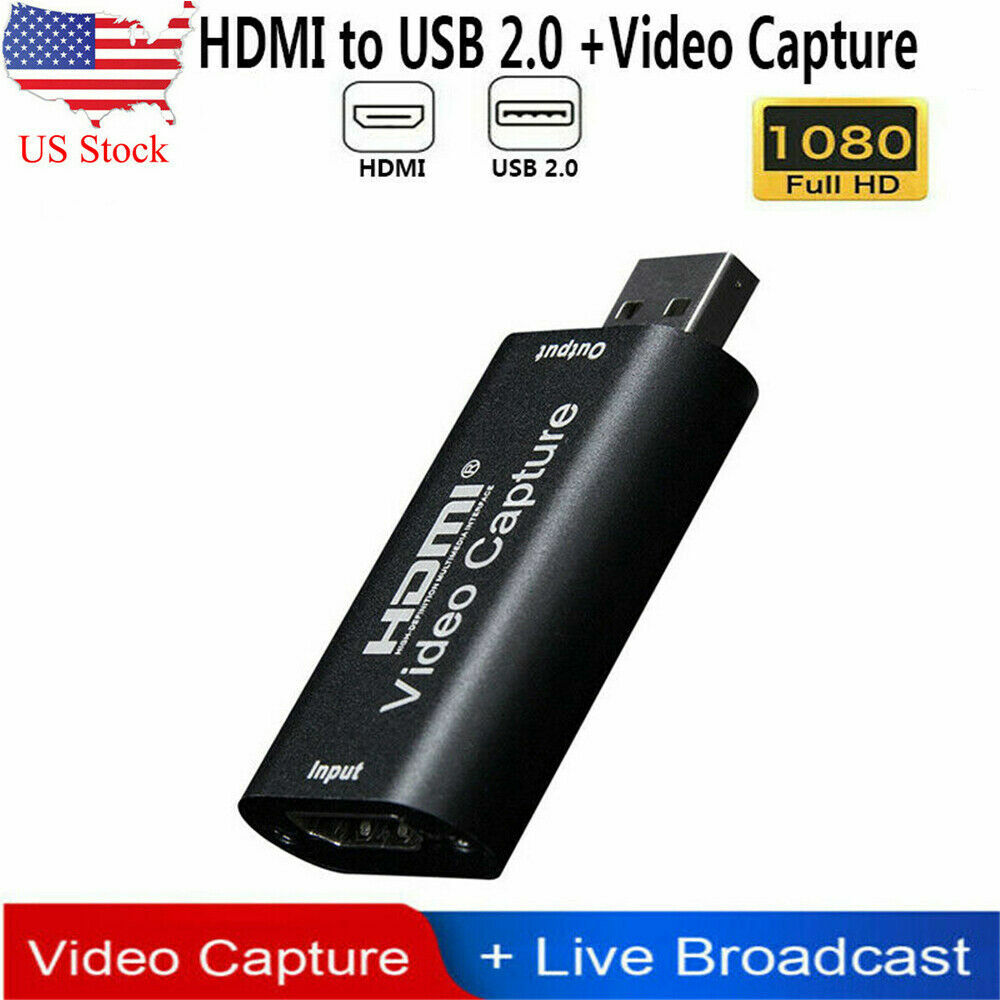 HDMI to USB Video Capture Card 1080P Recorder Phone Game Video Live Streaming US