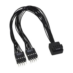 ClutterFree Desktop Solution Bent USB Header Extension 9Pin to Double Port