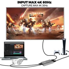Grey 4K 1080P HDMI to USB 3.0 Video Capture Card Ultra HD with Headphone