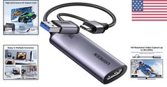 1080P 60FPS Video Capture Card – USB A & C for Universal Device Compatibility