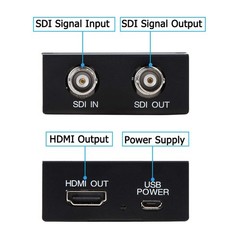 Anber-Tech SDI to HDMI Converter, Audio De-embedder Support Black