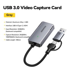 Essager 2 in 1 Video Capture Card HDMI to USB 3.0/Type C Gaming Live Streaming