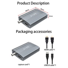 ACASIS USB-B SDI HDMI Video Capture Card 1080p60 Audio Line In for PC
