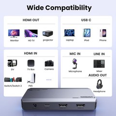UGREEN 4K@60Hz Capture Card, Ultra HD HDMI Video Card grey