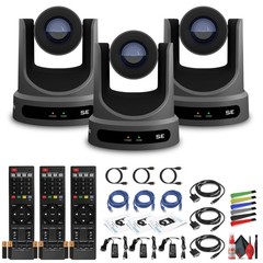 3 x PTZOptics Move SE PTZ Camera with 20x Optical Zoom (Gray) (PT20X-SE-GY-G3)