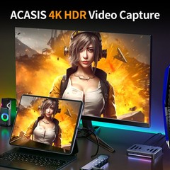 Acasis 4K60 HDR Game Capture Card HDMI to USB Video Recorder for Live Streaming