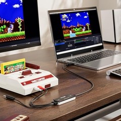 USB 2.0 Audio Grabber with USB-C Adapter – Analog to Digital Converter, Dual