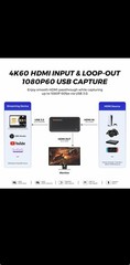 4K HDMI Capture Card, USB 3.0 Video Capture Card for Streaming, Recording in 108