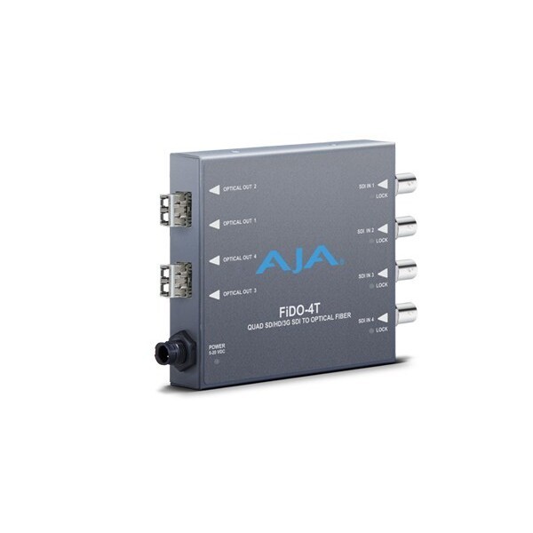 AJA FiDO-4T 4-Channel 3G-SDI to Single-Mode LC Fiber Mini Transmitter Converter