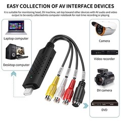 VHS to Digital Converter,USB 2.0 Video Converter Capture Card,RCA to USB Audi…