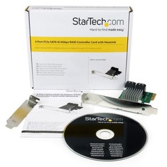 StarTech 4 Port PCI Express 2.0 SATA III 6Gbps RAID Controller Card with HyperDu
