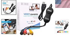 VHS to Digital Converter Kit: RCA to USB Video Capture Device for Mac & PC
