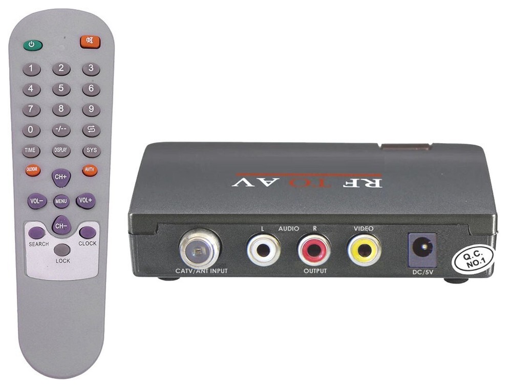 RF Coax Composite Video To RCA Video Converter CATV TV Tuner For NTSC PAL System