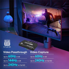 4K 60Hz HDMI USB 3.2 Capture Bypass HDCP USB C Video Card 1080P 240FPS Video Gra