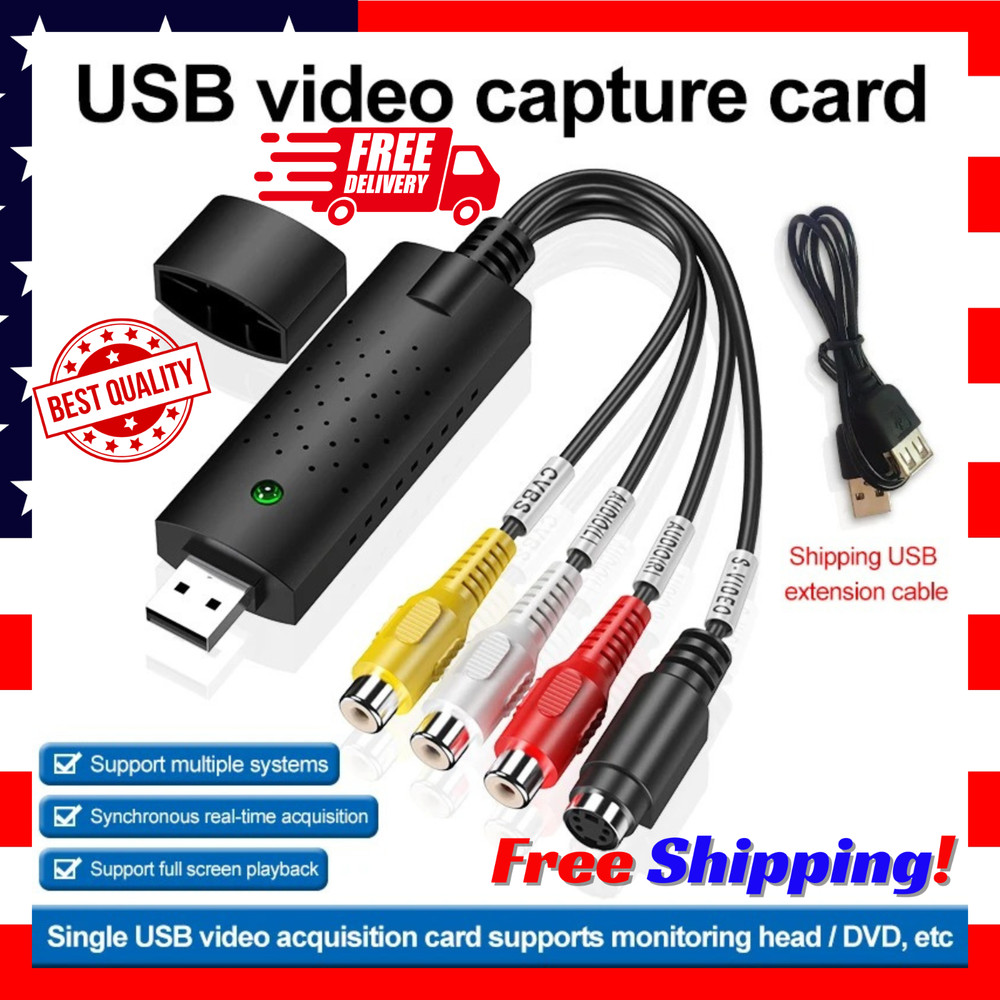 USB 2.0 Audio TV Video VHS to DVD VCR PC DVR HDD Converter Adapter Capture Card