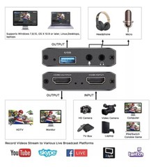 4K Audio Video Capture Card, USB 3.0 HDMI Video Capture Device Full HD Recording