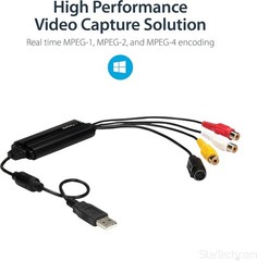 StarTech.com USB Video Capture Adapter Cable – S-Video/Composite to USB 2.0 S…