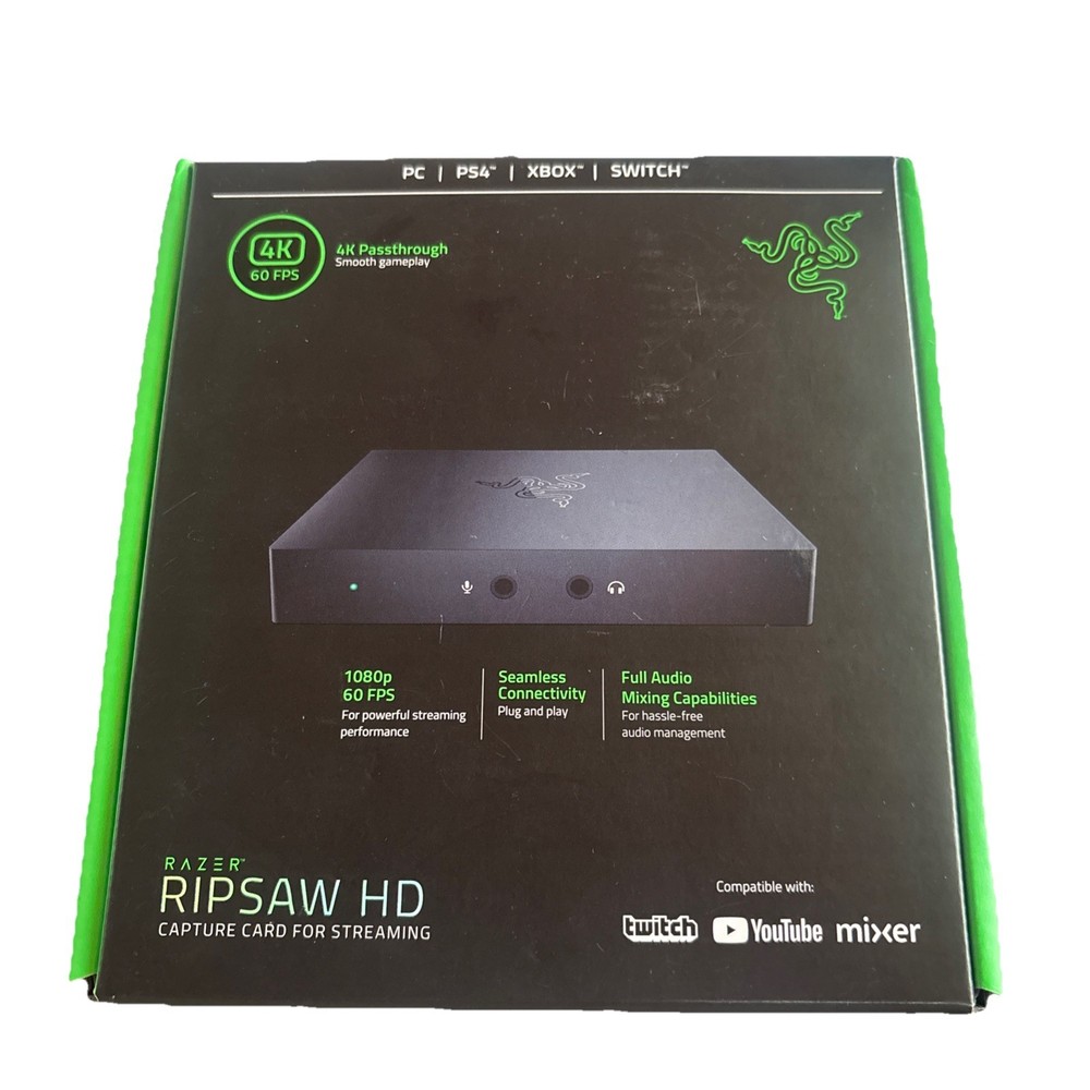 Razer – Ripsaw HD Game Streaming Capture Card 4k Black (RZ20-02850100-R3M1)