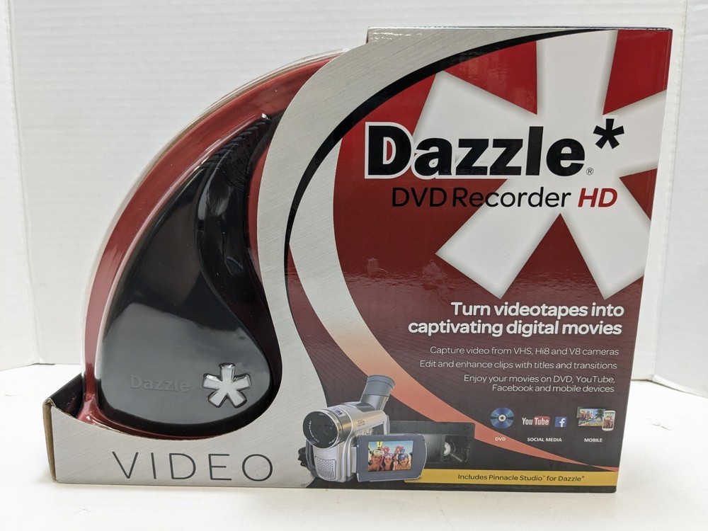 Pinnacle Dazzle DVD Recorder HD w/ Cable – New Retail Box, DVCPTENAM