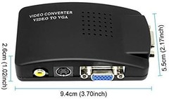 M MAKETHEONE RCA to VGA Adapter, Composite AV S-Video Input black