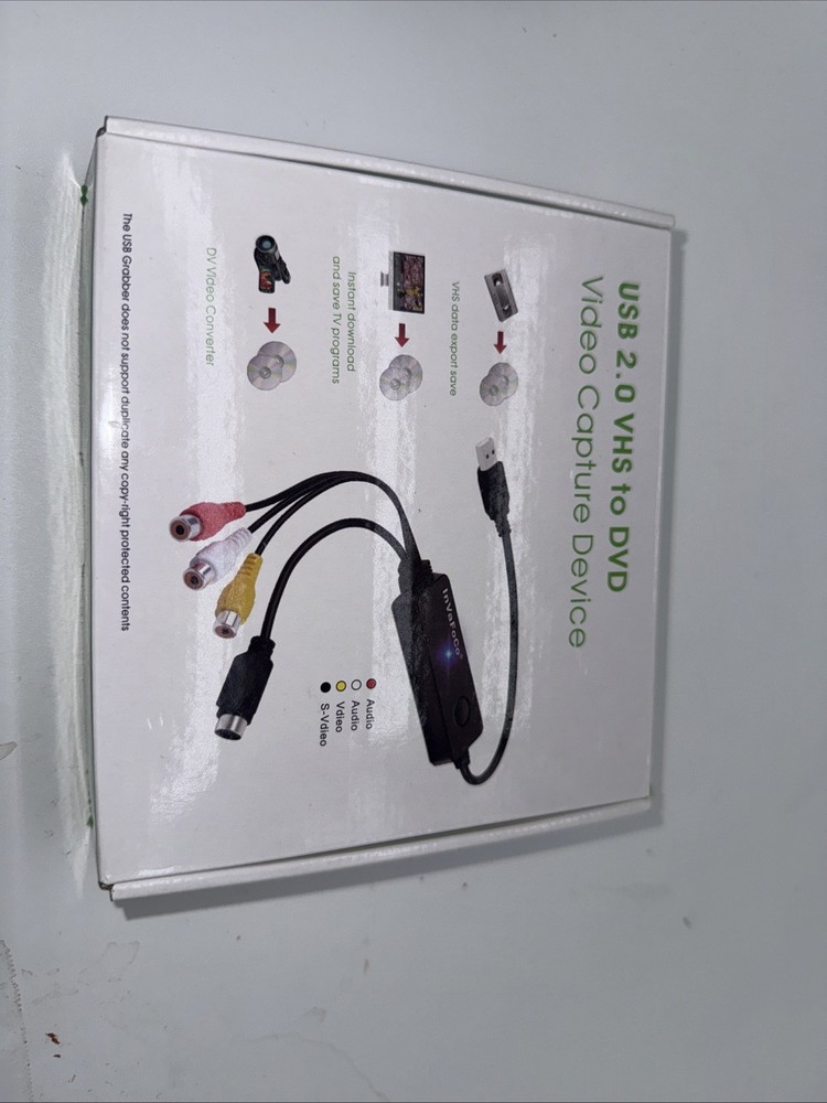USB 2.0 One Touch Vhs to DVD Video Capture Device Multimedia New Open Box