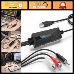 USB Audio Capture Card – Convert Analog Cassette to Digital MP3, 3.5mm/RCA, PC/M