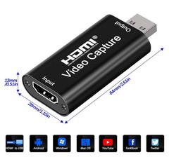USB HDMI VIDEO CAPTURE DEVICE 4K IN 1080P OUT MINI-CAP-2.0 New In Box