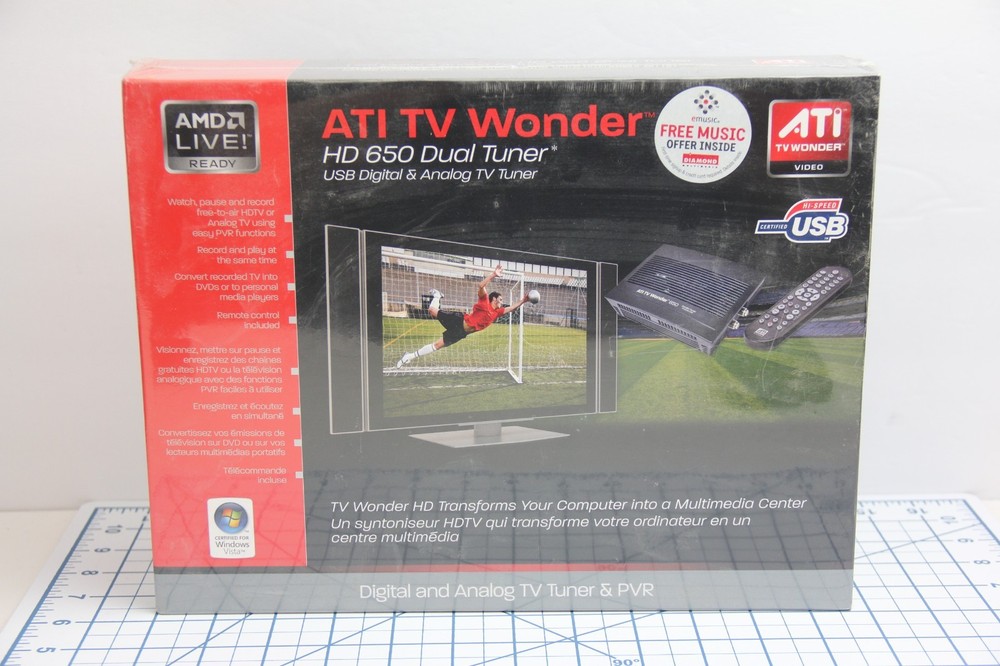 ATI TV Wonder HD 650 USB Digital & Analog TV Tuner – New Sealed