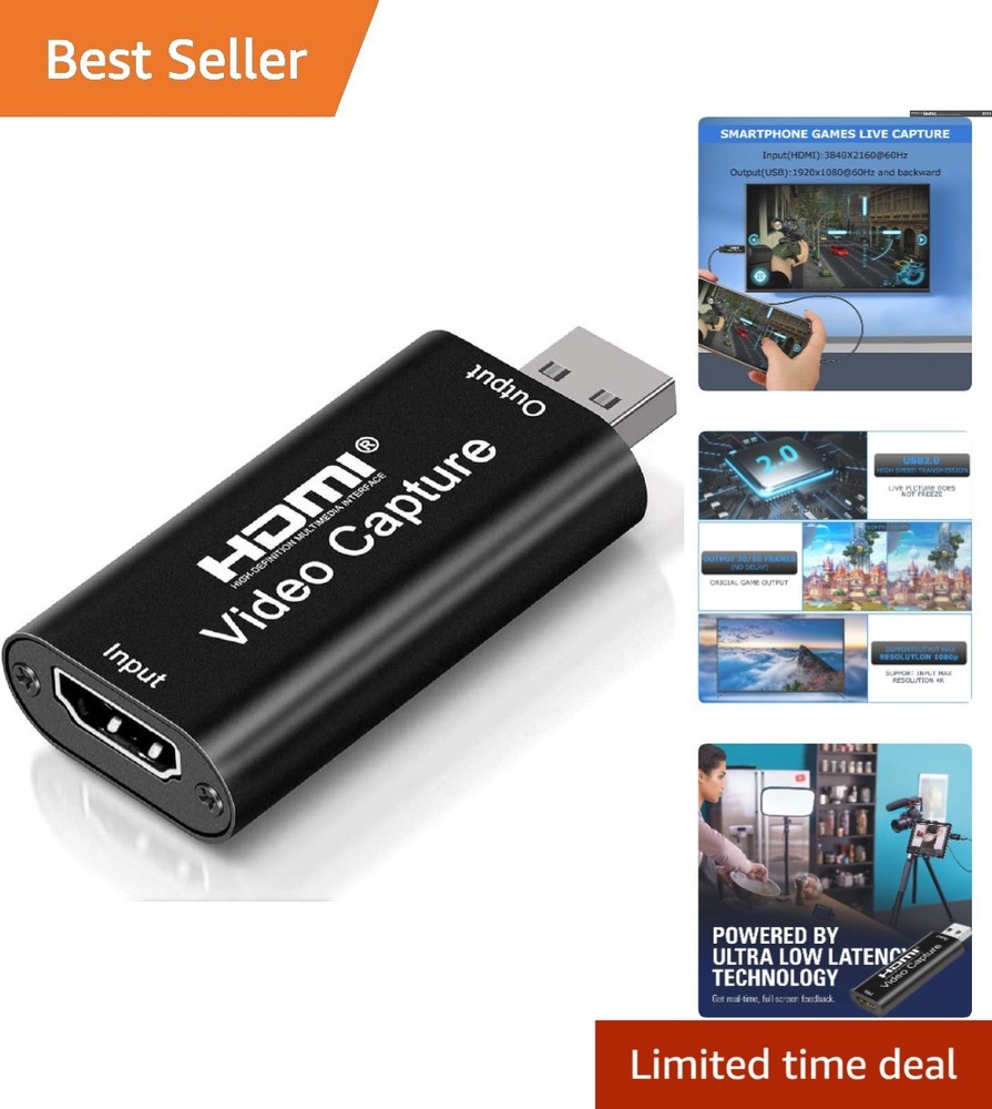Real-Time 4K HDMI Video Capture Adapter – Perfect for High-Definition Recording