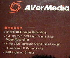 AVerMedia Live Gamer BOLT GC555 Thunderbolt Capture