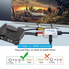 WNNZVCC S Video to HDMI Converter, AV/Composite Adapter, CVBS White
