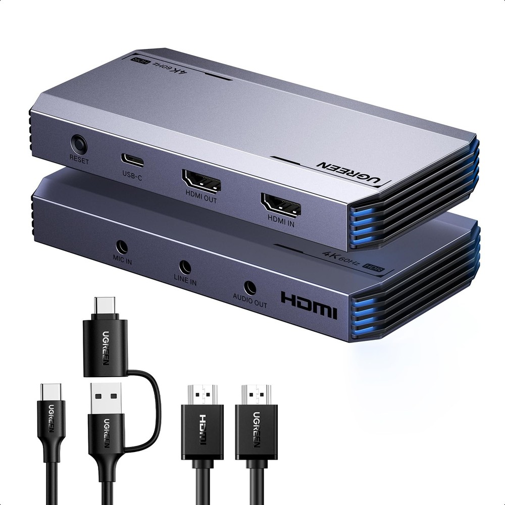 UGREEN 4K@60Hz Capture Card, Ultra HD HDMI Video Card grey