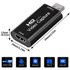 1080P HD HDMI to USB Video Screen Capture Card Recorder Game Live Streaming
