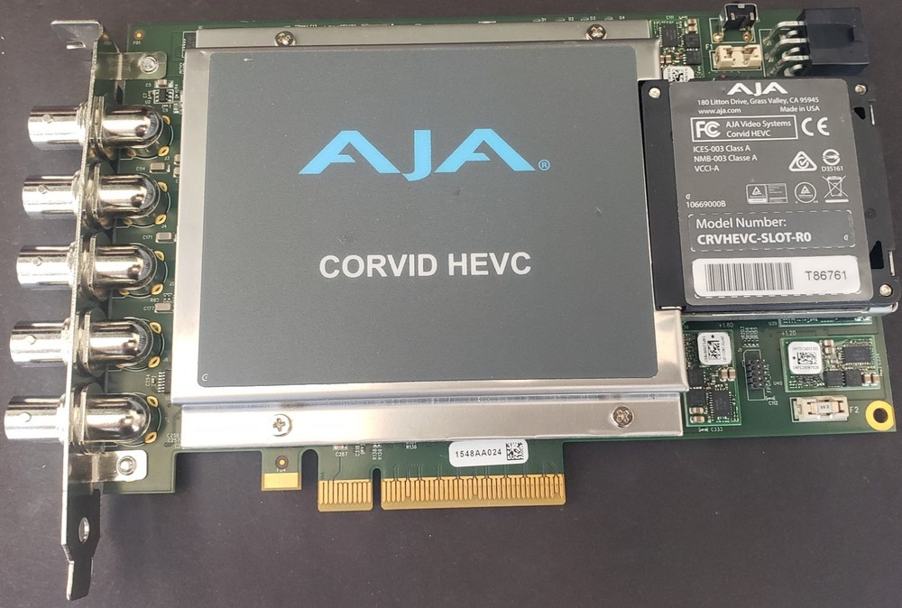 Corvid HEVC is a 8-lane PCIe 2.0 video encoder card; at 4K 1080P