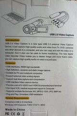 USB 2.0 Video Capture HD Recording For PC And MAC NWT