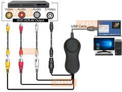 Premium Composite RCA S-Video To USB DVR Adapter For PC Mac