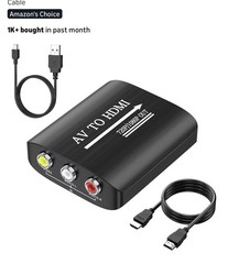 GINGIN AV to HDMI Converter, Adapter Support 720p/1080p Red,White