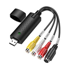 USB 2.0 VHS to Digital Converter Video Capture Card RCA S-Video VCR Adapter