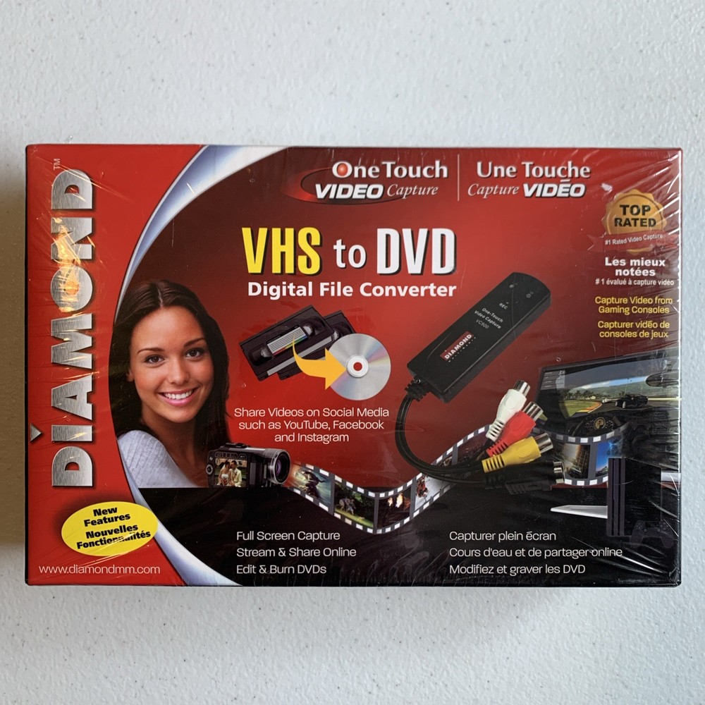 New Diamond Multimedia VC500 USB 2.0 One Touch VHS To DVD Digital File Converter