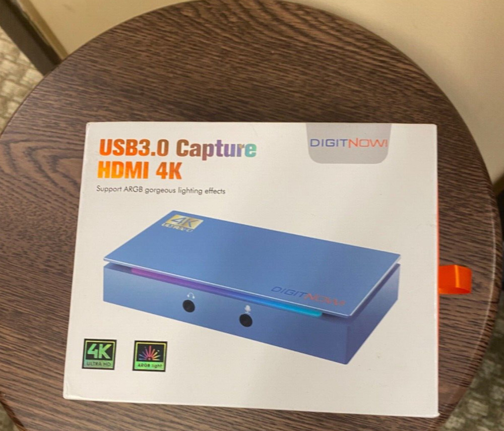 DigitNow USB 3.0 HDMI 4K Video Capture ARGB In Box (E6). NEW