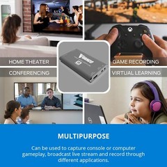 Vanco 4K HDMI to USB Capture Device with Audio Input/Output – Featuring a Maximu