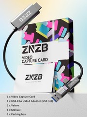 1080P Video Capture Card with PD 100W, HDMI to USB C/A Adapter for Streaming, Ga