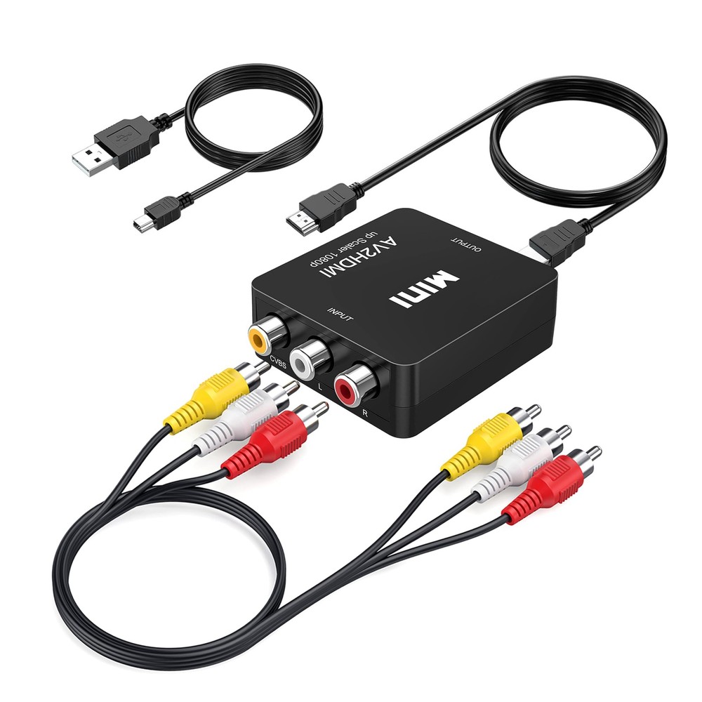 Chodwe RCA to HDMI Converter, Converter (with and Cables)