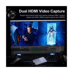 2 Channel HDMI Video Capture Card,4K30 Input Video Broadcast Game Live Stream…
