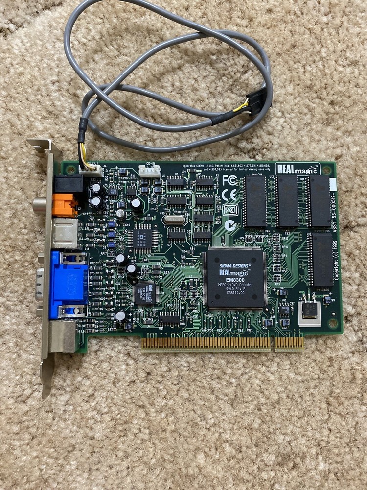 Sigma Designs Real Magic EM8300 Mpeg-2/DVD Decoder PCI Card ASSY: 54-000519