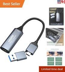 Plug & Play 1080P Capture Card for Video Conferencing, Gaming & Life Streaming