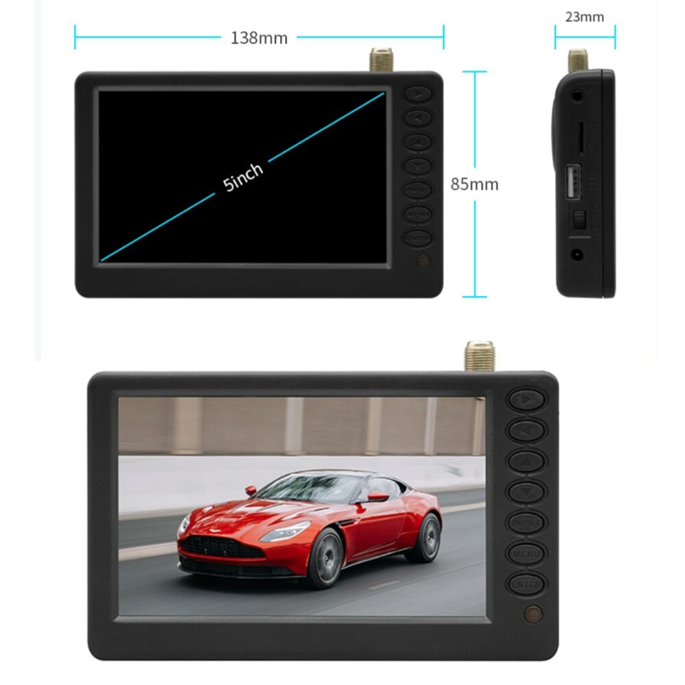 5 Inch Portable Mini Digital Tv With ATSC-T FM ATV USB Battery Pocket tv ATSC
